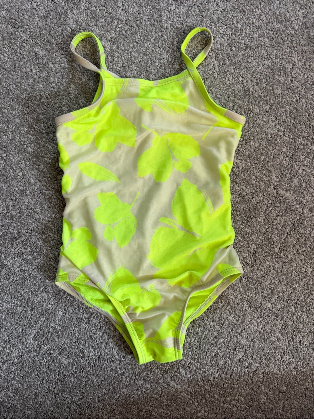 Baby Gap Neon Yellow Floral One-Piece Swimsuit